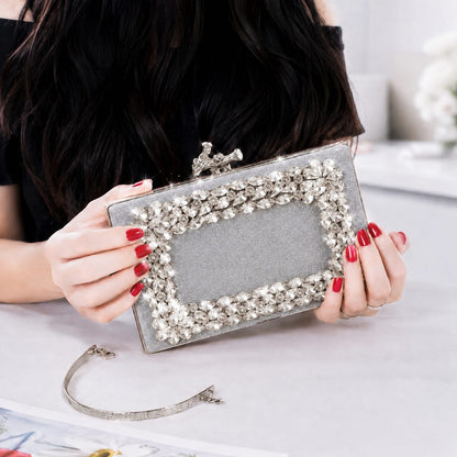 Bridal Clutch Bag with Handle for Girls